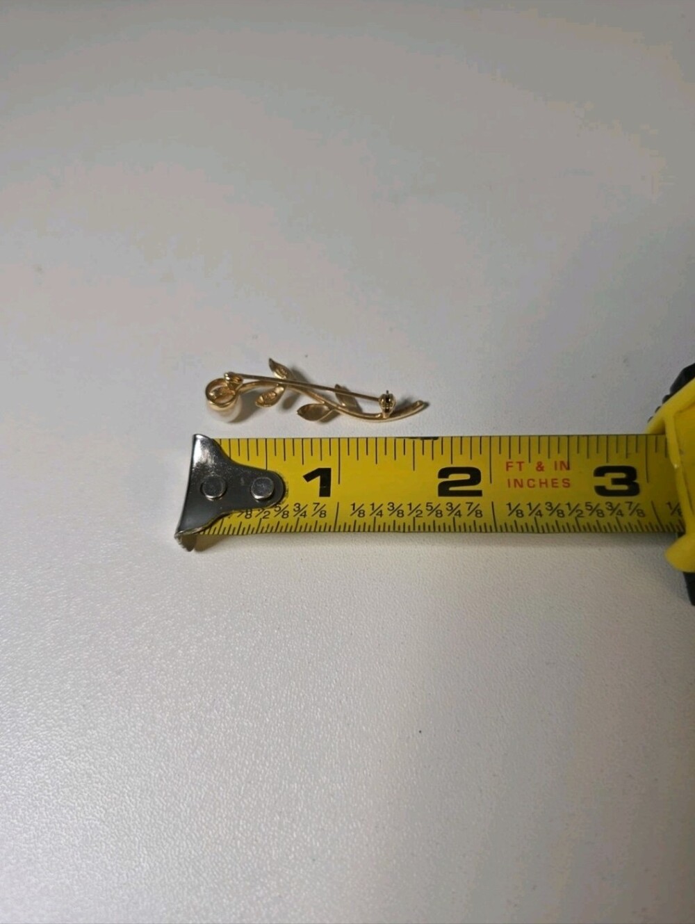 Vintage Susa? 14k Gold Brooch Stem with Real Pearl Total Weight 2.72 Grams - Picture 6 of 7